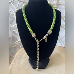 Heidi Daus Vibrant Green and Gold Necklace